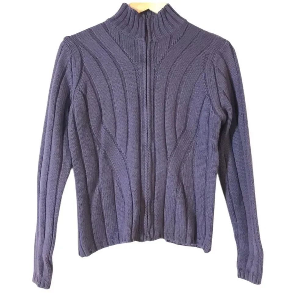 ✨Berretti Wool Blend Mock Neck Zip Sz Large Cardigan✨